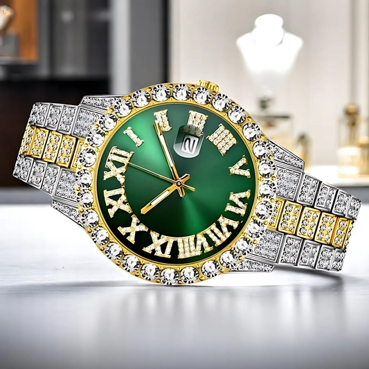 Reloj de Cuarzo Premium con Incrustaciones de Diamante
